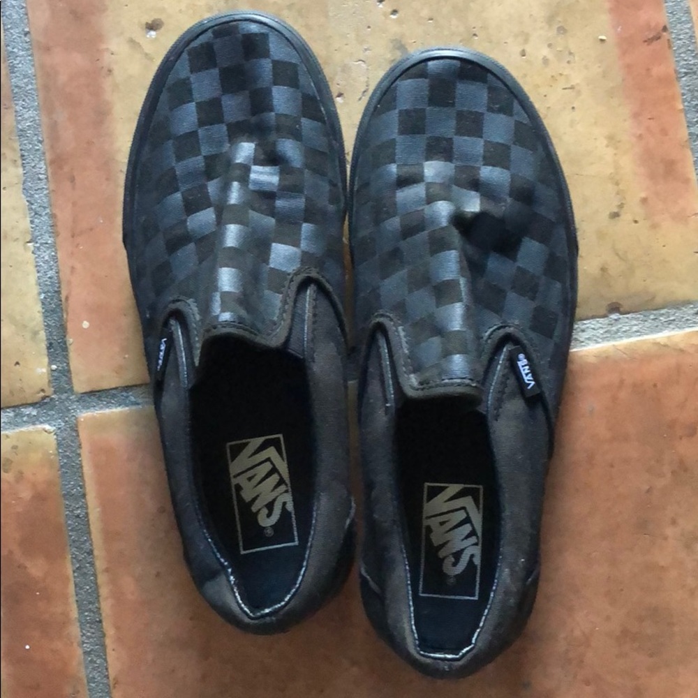 Rare black on black checkered vans